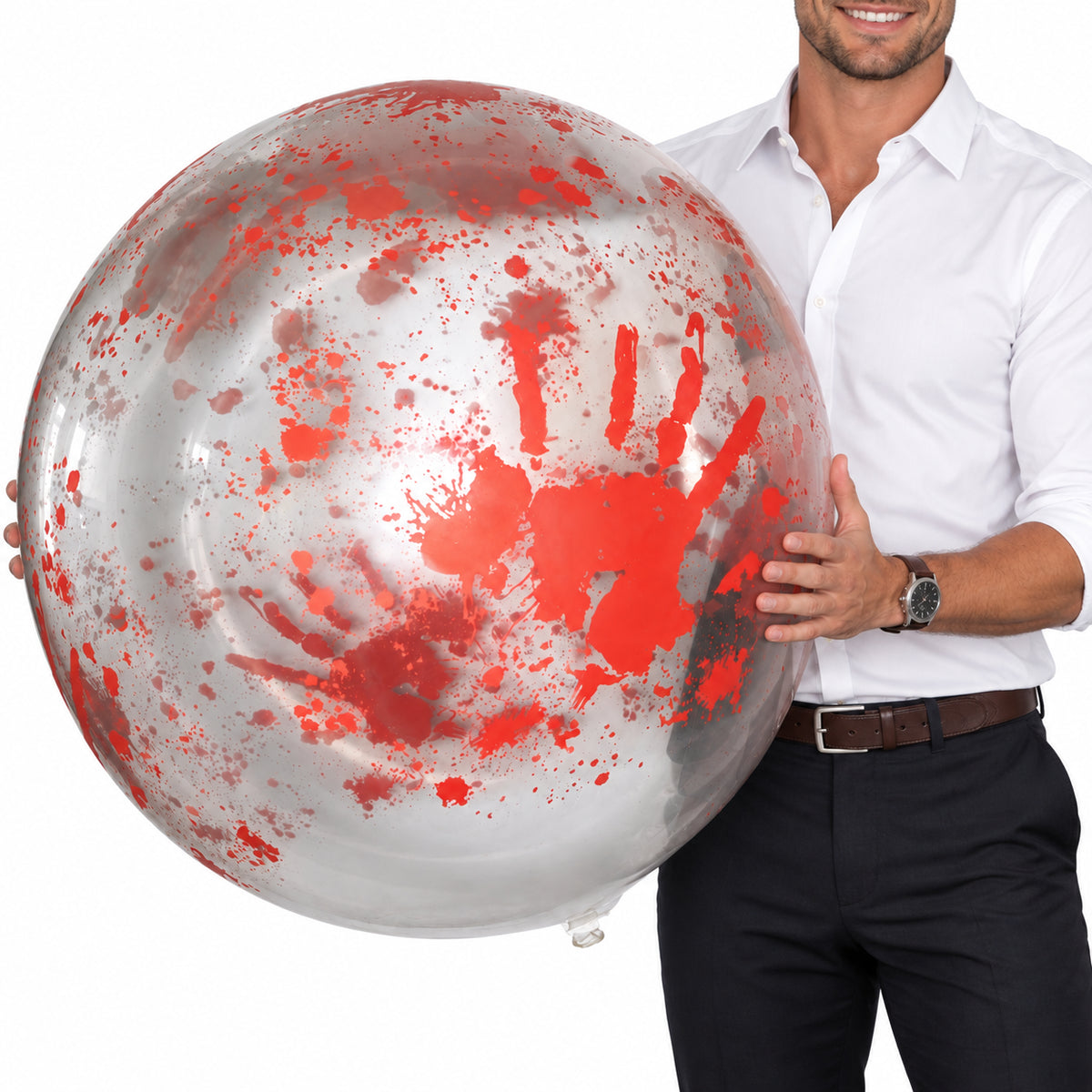 Giant Crystal Latex Balloon Bloody Hands | 32" / 80 cm | Cattex