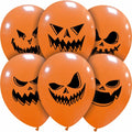 Round Balloon | Scary Pumpkin Faces Mix 50 pcs | 30 cm / 12"  | Cattex