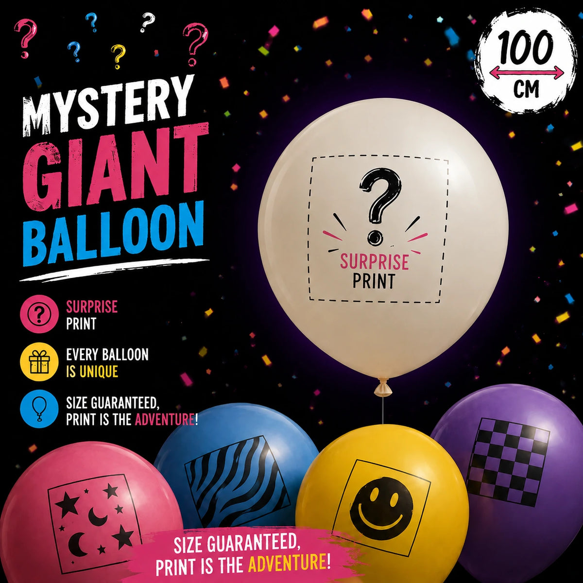 Giant Mystery Print Balloon | 100 cm / 40"