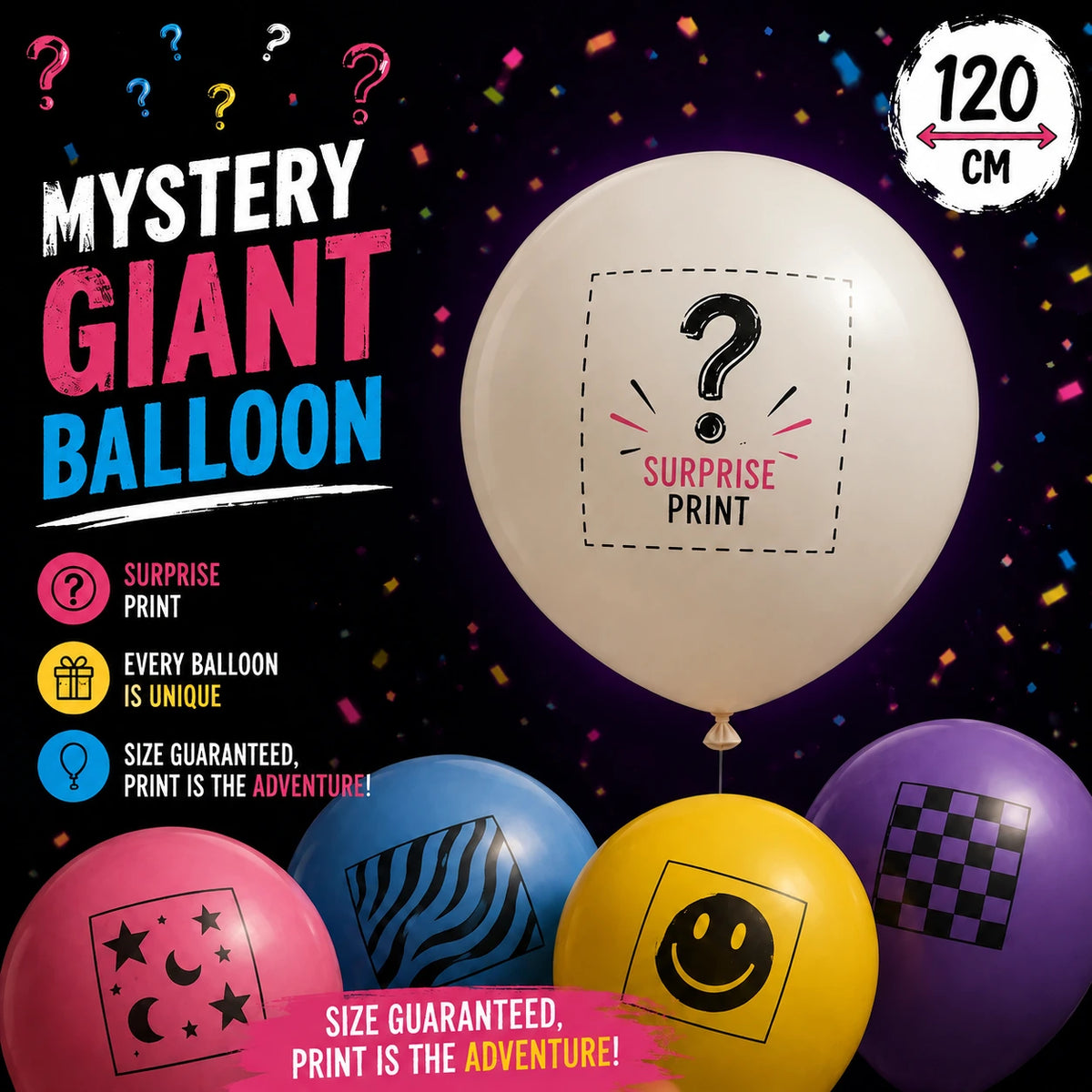 Giant Mystery Print Balloon | 120 cm / 48"
