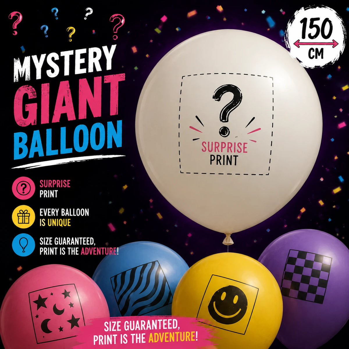 Giant Mystery Print Balloon | 150 cm / 59"