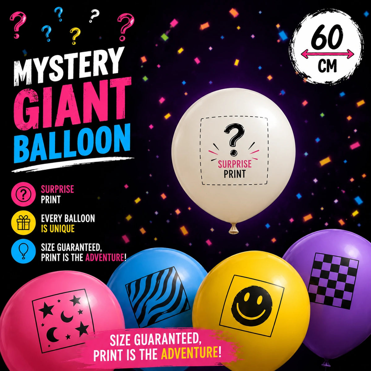 Giant Mystery Print Balloon | 60 cm / 24"