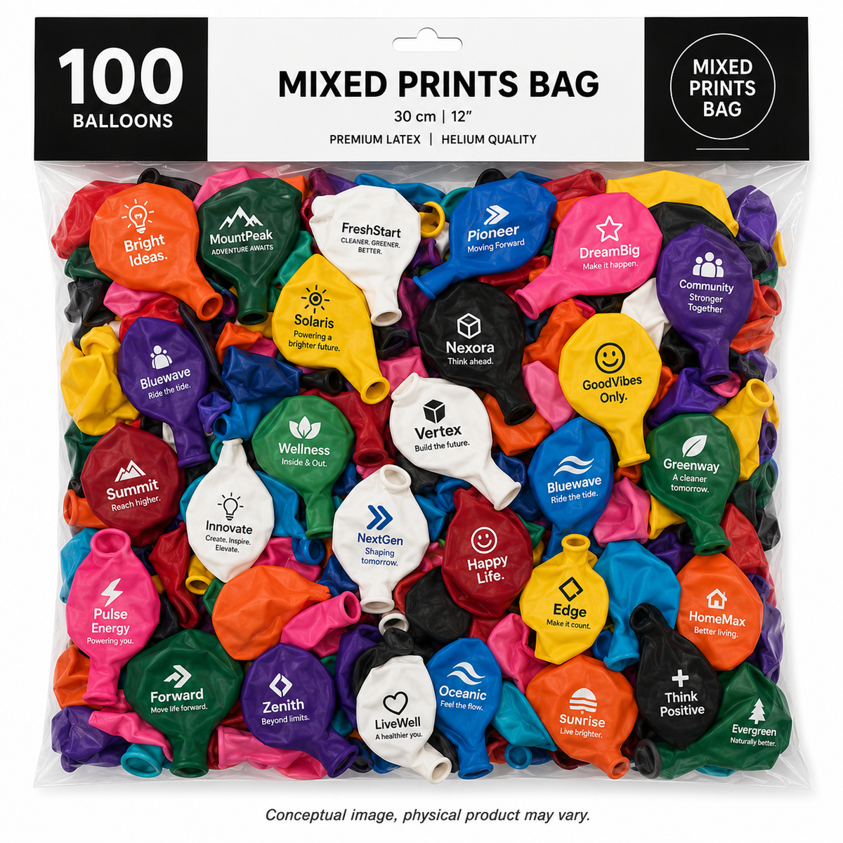 Mixed Prints Bag 100 pcs | 30 cm / 12"